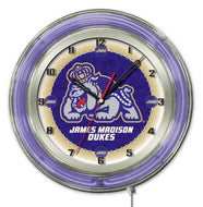 James Madison Dukes Double Neon Wall Clock - 19"