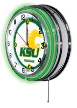 Kentucky State Thorobreds Double Neon Wall Clock - 19"