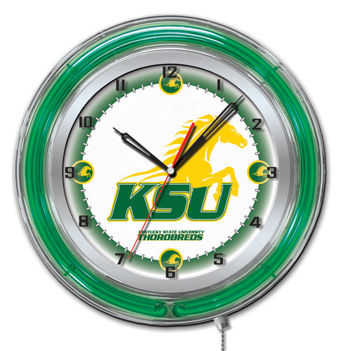 Kentucky State Thorobreds Double Neon Wall Clock - 19