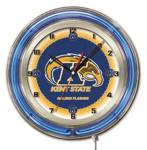 Kent State Golden Flashers Double Neon Wall Clock - 19"
