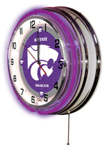 Kansas State Wildcats Double Neon Wall Clock - 19"