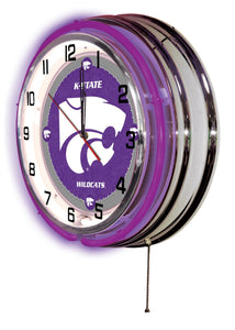 Kansas State Wildcats Double Neon Wall Clock - 19"