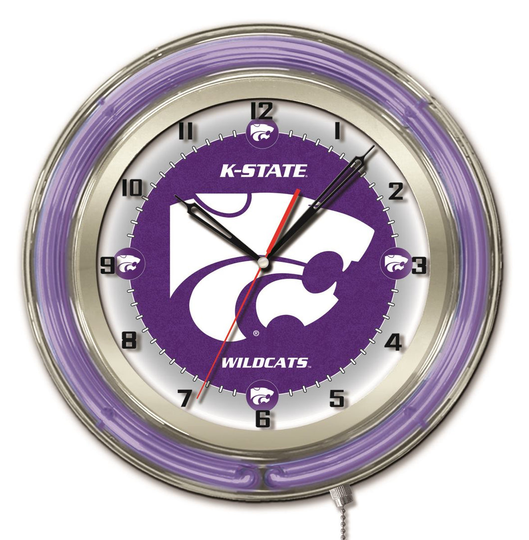 Kansas State Wildcats Double Neon Wall Clock - 19