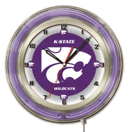 Kansas State Wildcats Double Neon Wall Clock - 19"