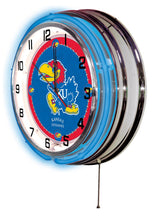 Kansas Jayhawks Double Neon Wall Clock - 19"