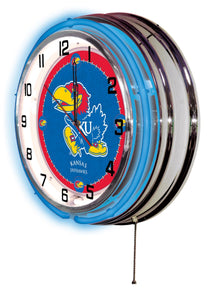 Kansas Jayhawks Double Neon Wall Clock - 19"