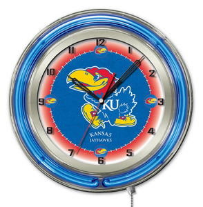 Kansas Jayhawks Double Neon Wall Clock - 19"