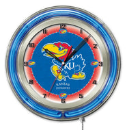 Kansas Jayhawks Double Neon Wall Clock - 19"