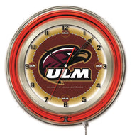  Louisiana at Monroe Warhawks Double Neon Wall Clock - 19"