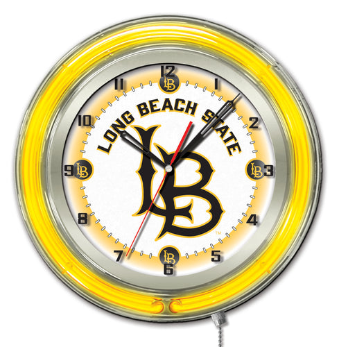 Long Beach State Dirtbags Double Neon Wall Clock - 19