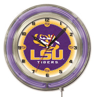 LSU Tigers Double Neon Wall Clock - 19"