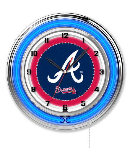 Atlanta Braves Double Neon Wall Clock - 19