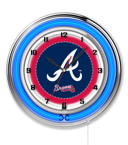 Atlanta Braves Double Neon Wall Clock - 19"