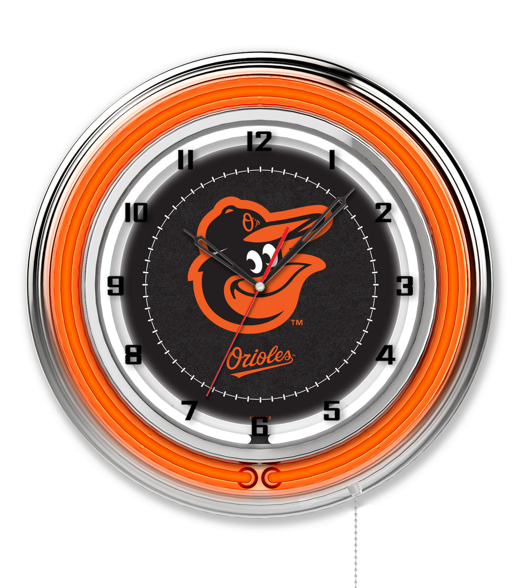 Baltimore Orioles Double Neon Wall Clock - 19