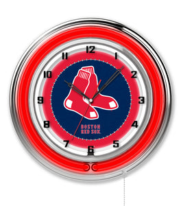 Boston Red Sox Double Neon Wall Clock - 19"