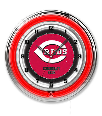 Cincinnati Reds Double Neon Wall Clock - 19