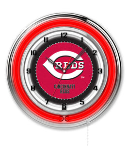 Cincinnati Reds Double Neon Wall Clock - 19"