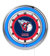 Cleveland Guardians Double Neon Wall Clock - 19"
