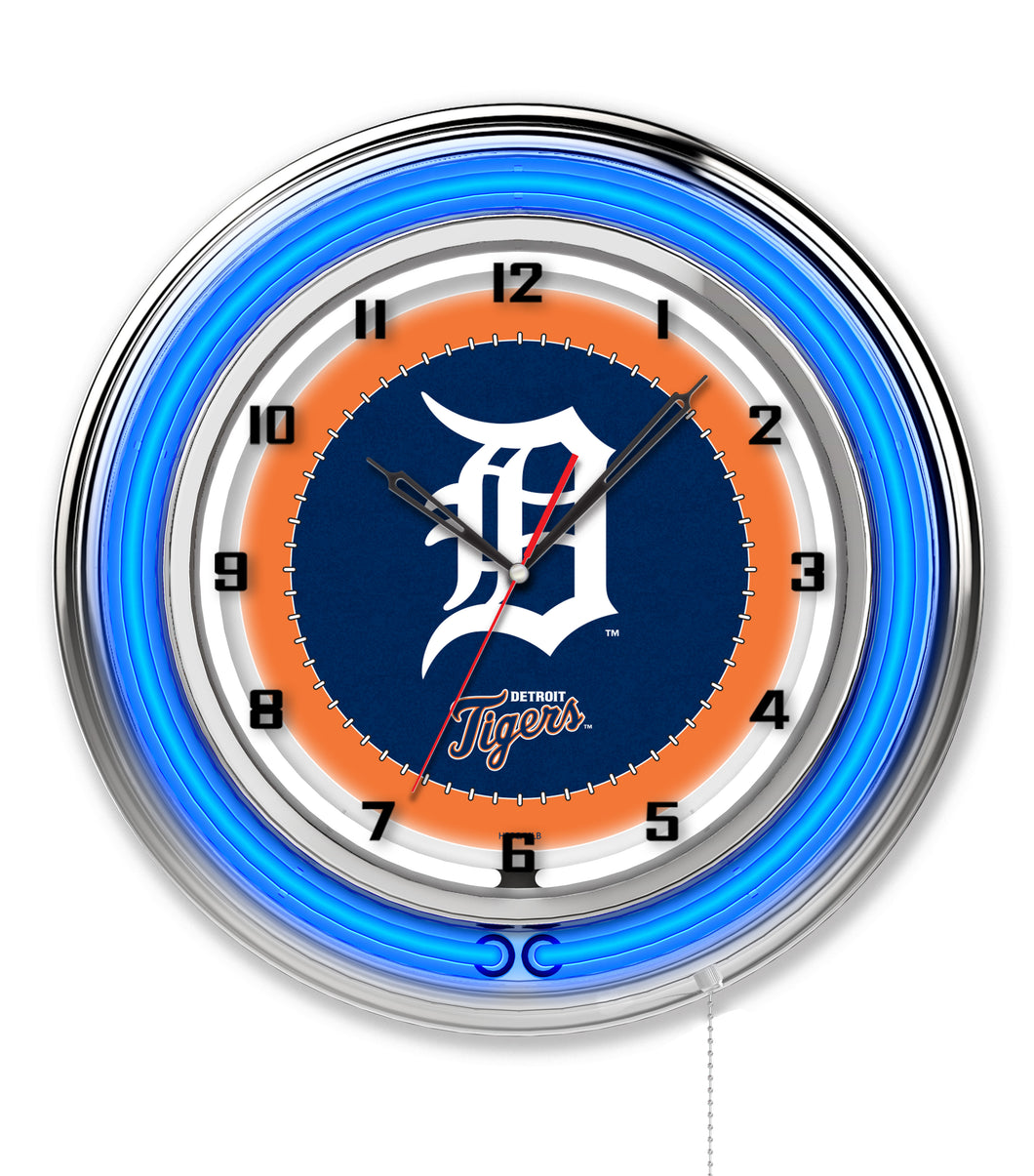 Detroit Tigers Double Neon Wall Clock - 19