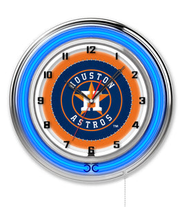 Houston Astros Double Neon Wall Clock - 19"