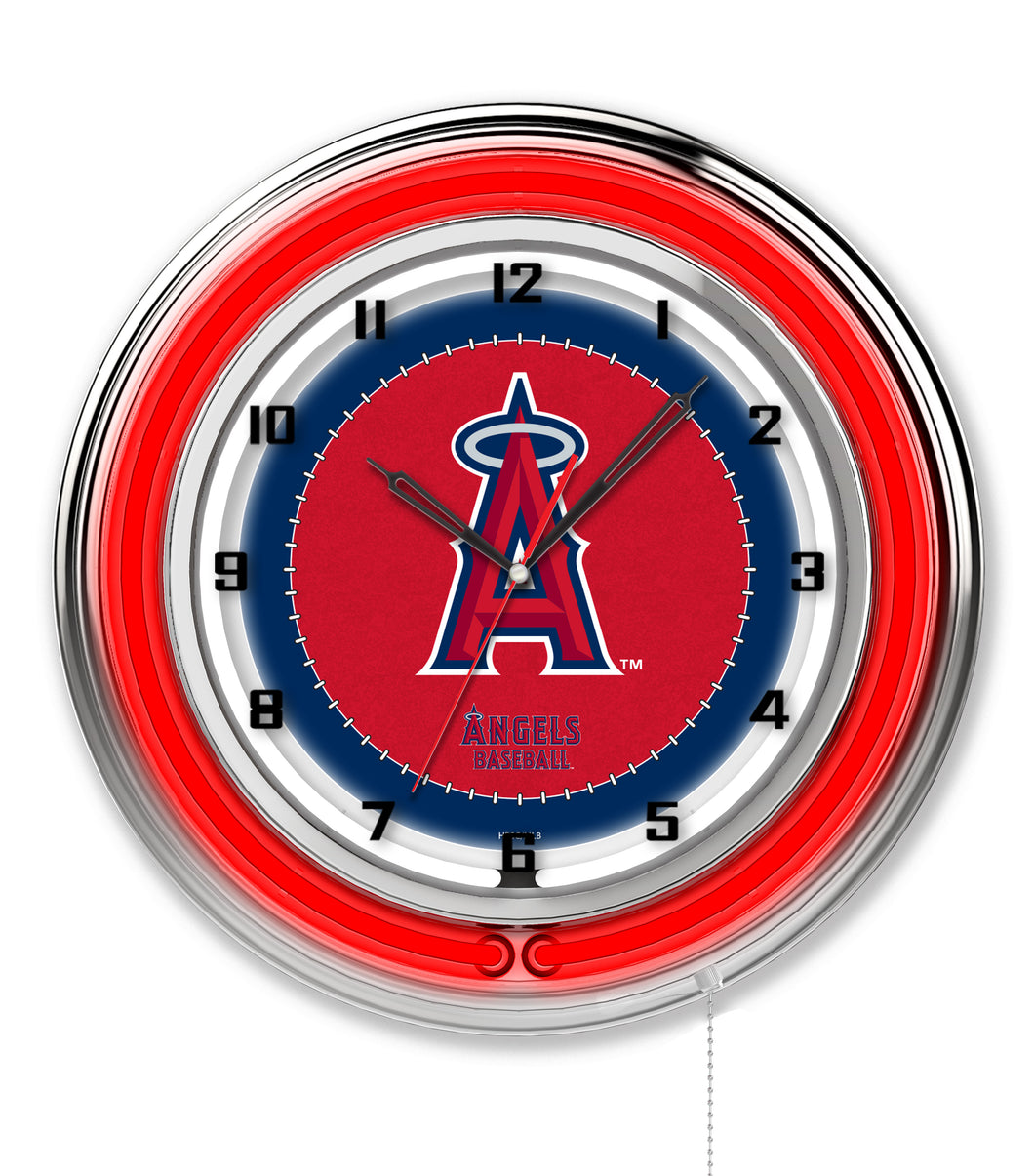 Los Angeles Angels Double Neon Wall Clock - 19