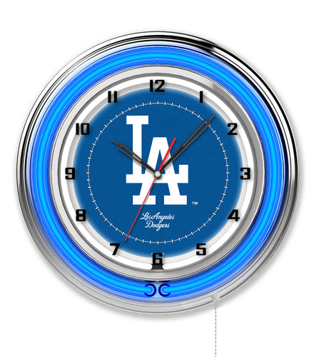 Los Angeles Dodgers Double Neon Wall Clock - 19
