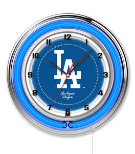Los Angeles Dodgers Double Neon Wall Clock - 19"