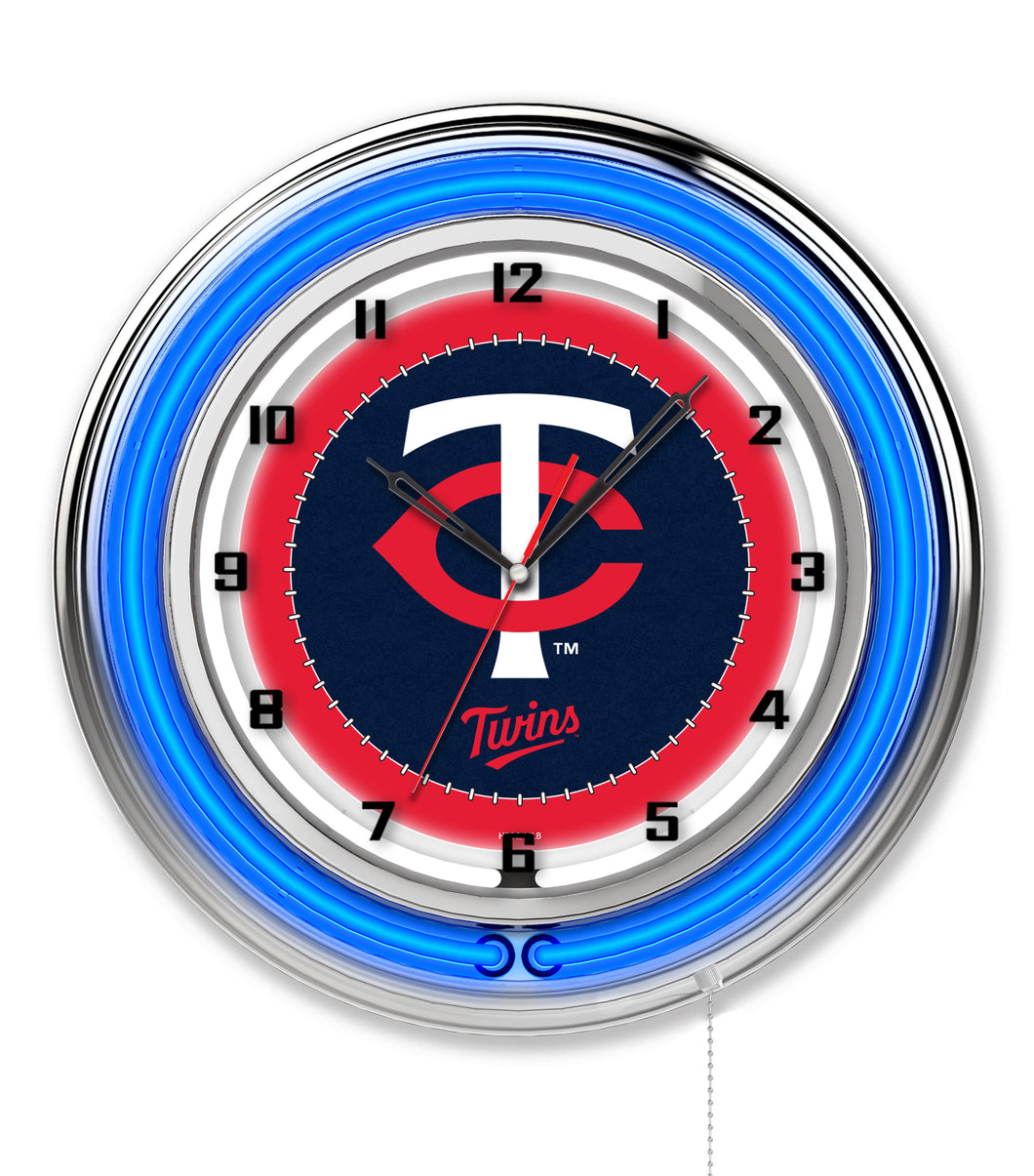 Minnesota Twins Double Neon Wall Clock - 19