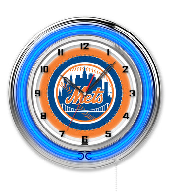 New York Mets Double Neon Wall Clock - 19