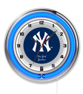 New York Yankees Double Neon Wall Clock - 19"