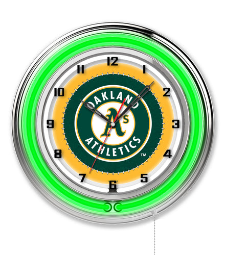 Oakland Athletics Double Neon Wall Clock - 19