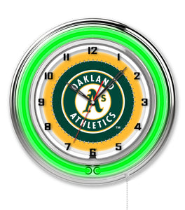 Oakland Athletics Double Neon Wall Clock - 19"