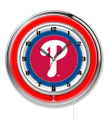 Philadelphia Phillies Double Neon Wall Clock - 19