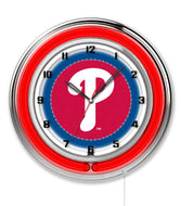 Philadelphia Phillies Double Neon Wall Clock - 19"