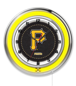 Pittsburgh Pirates Double Neon Wall Clock - 19"