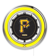 Pittsburgh Pirates Double Neon Wall Clock - 19"
