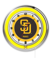 San Diego Padres Double Neon Wall Clock - 19"