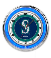 Seattle Mariners Double Neon Wall Clock - 19"