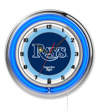 Tampa Bay Rays Double Neon Wall Clock - 19