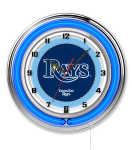 Tampa Bay Rays Double Neon Wall Clock - 19"
