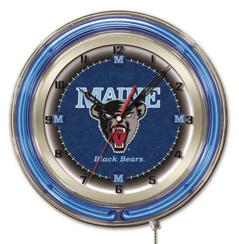 Maine Black Bears Double Neon Wall Clock - 19