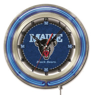 Maine Black Bears Double Neon Wall Clock - 19"