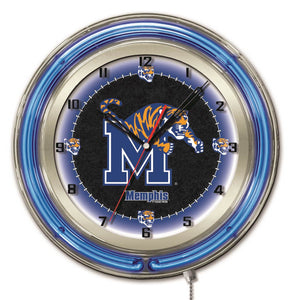 Memphis Tigers Double Neon Wall Clock - 19"