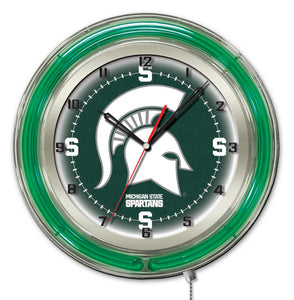 Michigan State Spartans Double Neon Wall Clock - 19"