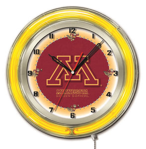 Minnesota Golden Gophers Double Neon Wall Clock - 19"