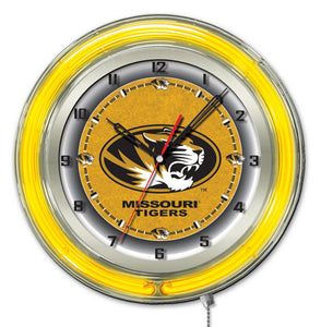Missouri Tigers Double Neon Wall Clock - 19"