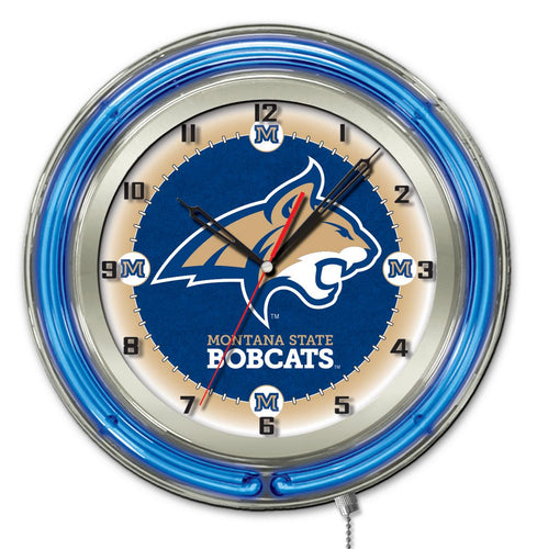 Montana State  Bobcats Double Neon Wall Clock - 19