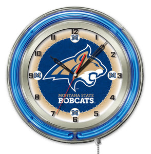 Montana State  Bobcats Double Neon Wall Clock - 19"