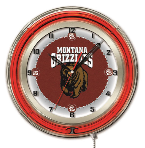 Montana Grizzlies Double Neon Wall Clock - 19