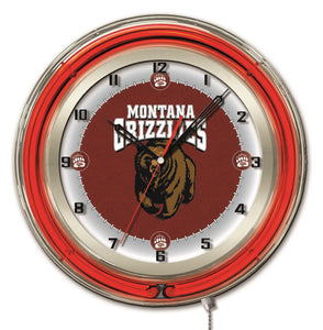 Montana Grizzlies Double Neon Wall Clock - 19"